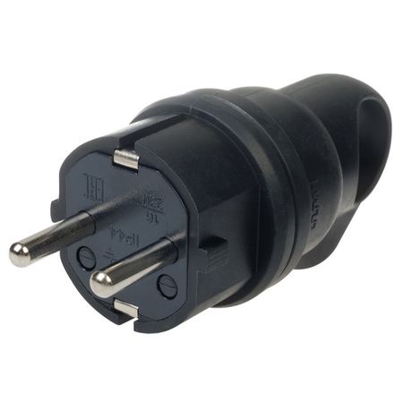 вилка кабельная каучуковая угловая DUWI с/з IP44 16A черная разъемов powercon nac3fca nac3fcb 20 шт 20а 250в