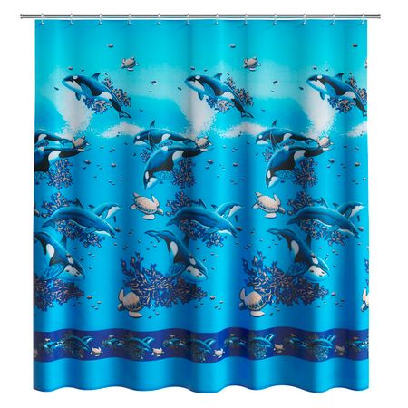 занавеска для ванной FORA Косатки 180х180см полиэстер мультиколор водонепроницаемая душевая занавеска с пейзажем полиэстер