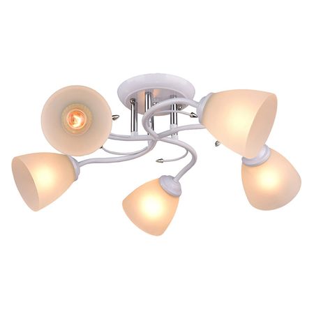 люстра потолочная РОССВЕТ Лютня 5х60Вт Е27 металл белый люстра потолочная россвет волна e27 3х60вт металл белый