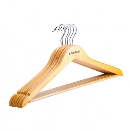 набор вешалок ATTRIBUTE Classic 6шт 44см универсальные с выемками дерево вешалка рыжий кот универсальная дерево 43 5см с выемками антискользящая перекладина