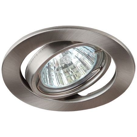 светильник встраиваемый поворотный ЭРА Simple GU5.3 с патроном сатин никель светильник встраиваемый светодиодный уличный uniel ulub10a 3 вт ip67 серый