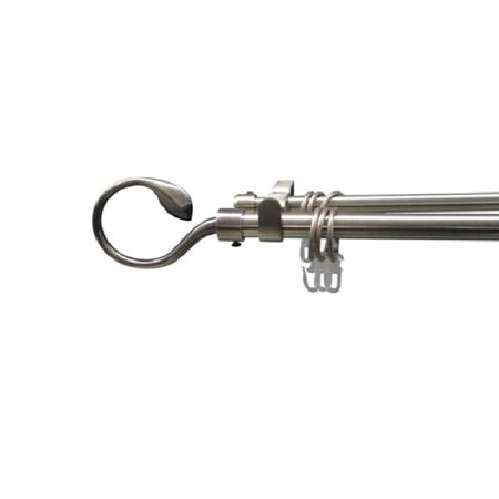 карниз телескоп. 2-рядный UGO LOKS 160-300см 16/19мм бронза наконечник завиток, арт.580942