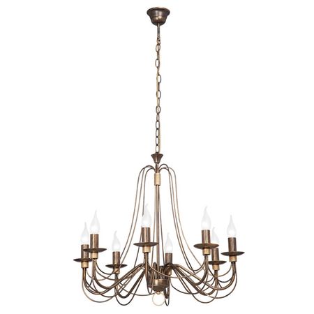 люстра VITALUCE Зета 8х40Вт E14 черный с бронзой