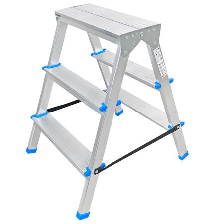стремянка двухсекционная LADDERBEL с алюминиевыми ступенями 3 ступени стальная стремянка односекционная ladderbel 4 ступени ная