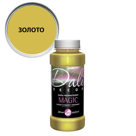 эмаль акриловая DALI DECOR Magic декоративная 0,25л перламутровая золото, арт.20524 эмаль акриловая dali decor magic декоративная 0 25л перламутровая жемчуг арт 20528