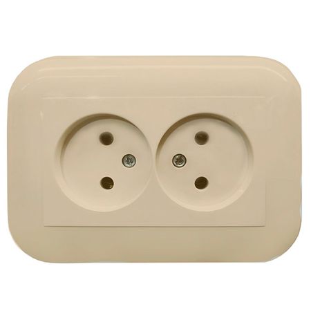 розетка 2 поста OVIVO Лофт без заземления крем переключатель 2 клавишный ovivo loft проходной крем