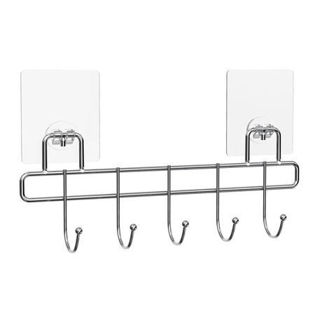 планка с 5 крючками KLIEBER Lite на силиконовом креплении хром мыльница подвесная klieber lite на силиконовом креплении