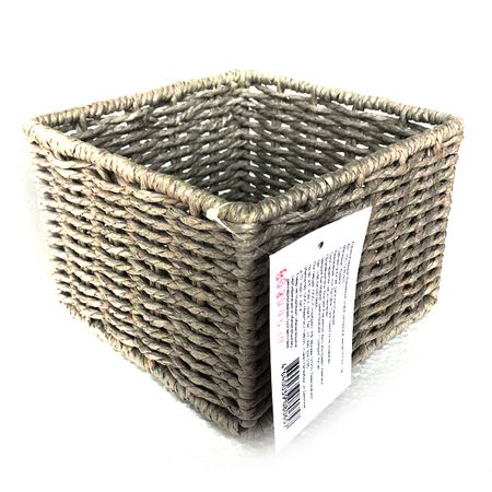 корзина для хранения на каркасе 160x160x110мм серая бумажный шпагат розовый   бумажный баннер сердце day day fun