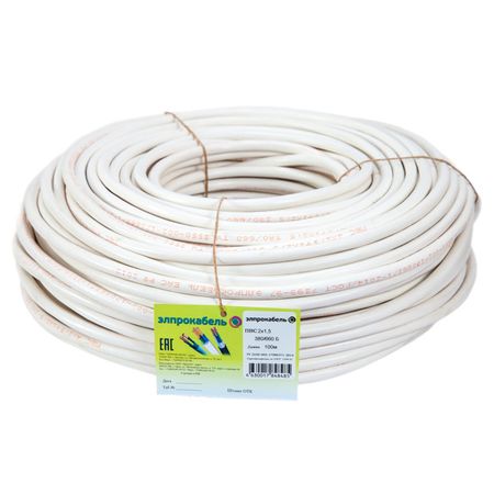 кабель ПВС ЭлПроКабель гибкий круглый 2х2,5 ГОСТ 100м белый huano микропереключатель кнопки мыши 90м 100м