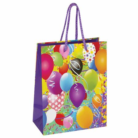 пакет подарочный (C) ЗОЛОТАЯ СКАЗКА Воздушные шары 22,9х17,8x9,8см ярко розовые фольгированные шары microplush