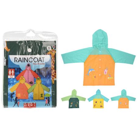 дождевик-плащ детский с принтом-2 XS,S,M,L 3-7 лет ПВХ в асс-те дождевик плащ park l 130x140см в асс те