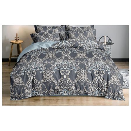 простыня COTTONIKA 220х250см сатин серая, арт.ПростЕвросат336