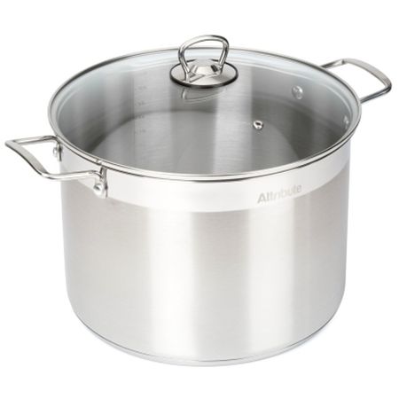 кастрюля ATTRIBUTE Master Chef 12л 28см нерж.сталь стеклянная  крышка индукция 0307 1 4 вт 0 25 вт 0 33uh ные кодовые индукторы dip индуктивность тв радио электромагнитная индукция 0 33 uh r33k 0 47uh r47k