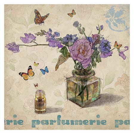 постер АРОМАТЫ ПРОВАНСА канвас 300х300мм современный печатный постер на холсте