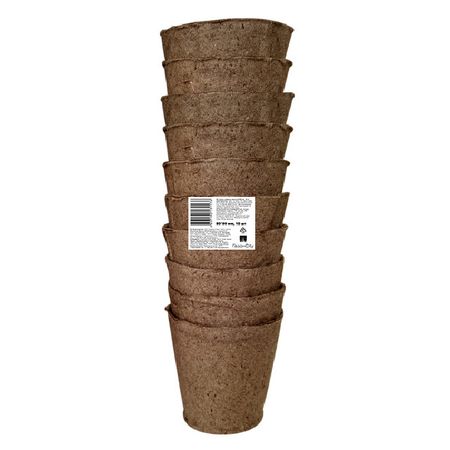 набор торфяных горшков для рассады 10шт 8х8х22,5см круглый