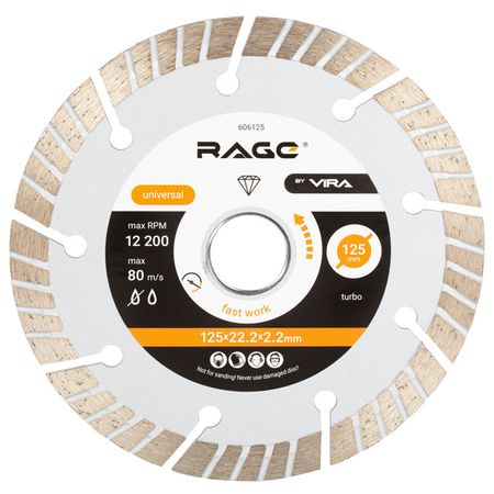 диск алмазный RAGE by VIRA 125х22,2х2,2мм сегментный турбо турбо впускное уплотнение для mercedes e320 e350 ml320 ml350 r320 r350 gl320 gl350 642 094 01 80 a6420940180 6420940180