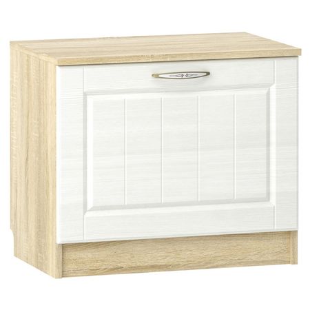 тумба для обуви ОЛИВИЯ 602х384х512мм белое дерево/дуб сонома кровать оливия 2042х946х700мм белое дерево дуб сонома