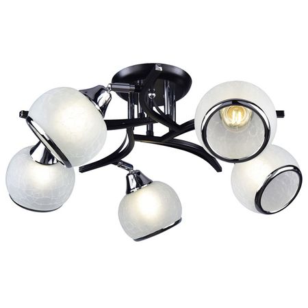 люстра потолочная РОССВЕТ Альма 5х60Вт Е27 металл черный+хром люстра потолочная россвет волна e27 3х60вт металл белый