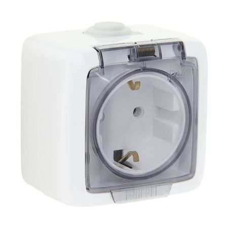 розетка 1-пост HEGEL Alfa с/з б/ш IP44 белый трех ная флейта для alfa romeo stelvio giulia 159 156 giulietta 147 mito spider gt