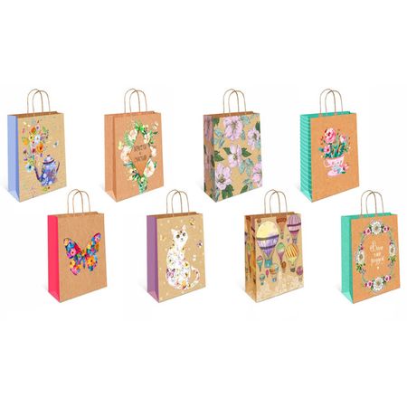 пакет подарочный (D) 32х26х12см крафт в асс-те tonpei плотная крафт бумага а4 а3