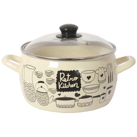 кастрюля METROT Ретро 5,7л 22см эмал.сталь с крышкой ретро конверты hualiwen для приглашений