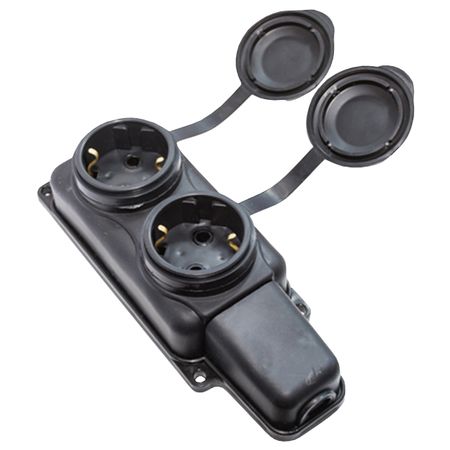 колодка двойная с заглушкой каучуковая ВЭП СВЕТ 200-250В 2P+E 16А IP44 черный разъемов powercon nac3fca nac3fcb 20 шт 20а 250в