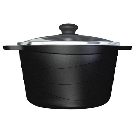 кастрюля НМП Каменная черный гранит 5л 24см антипр.покр. литой алюм. стеклянная крышка каменная статуя будды acrddk