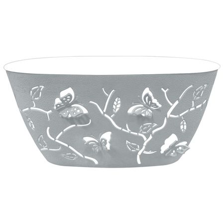 горшок двойной Бабочки 3D 4л 30х15х15см жемчужно-серый пластик горшок для орхидей бабочки 3d 0 7л d11 5см h10 5см прозрачный пластик