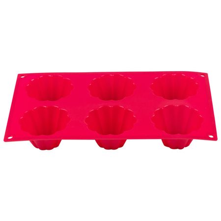 форма для выпечки MALLONY Roseo 6 кексов силикон розовый форма для выпечки canamek силиконовая