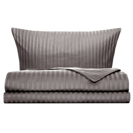 постельное белье евро СOTTONIKA сатин-страйп 2 нав.50х70см серое, арт.Евро5х7стр.сер пододеяльник cottonika 145х215см сатин страйп серый арт пд1 5стр сер