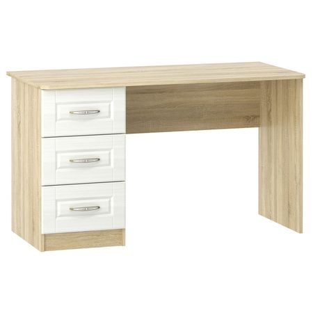 письменный стол Оливия 1300х600х750мм белое дерево/дуб сонома кровать оливия 2042х946х700мм белое дерево дуб сонома