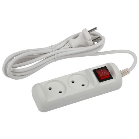 удлинитель ЭРА 1,5м 2-местный б/з 2х1кв мм белый c выключателем удлинитель 3м 3 местный б з 2х0 75мм кв