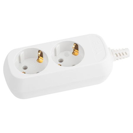 колодка 2 гнезда ЭРА с зазeмлением белая колодка 2 гнезда эра с зазeмлением белая