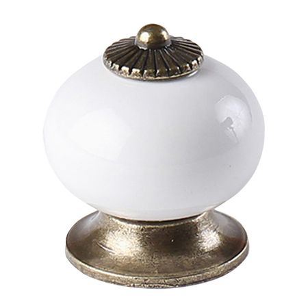 ручка-кнопка LARVIJ L4.knob01WH 35мм белый/античная бронза ручка для шкафа diana s hardware цинковый сплав