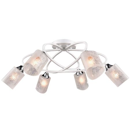 люстра потолочная РОССВЕТ Кадриль 6х60Вт Е27 металл белый люстра потолочная россвет волна e27 3х60вт металл белый