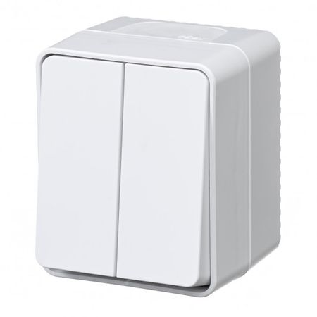 выключатель 2-клавишный Atlas Design Profi54 белый переключатель 1 клавишный atlas design с и белый