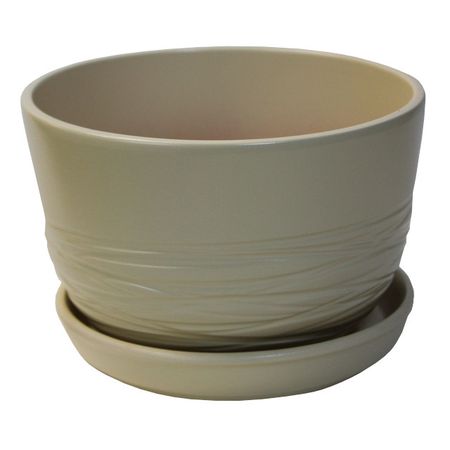 горшок керамический с поддоном Спираль 1,65л d17см слоновая кость апорты bow wow натуральная джутовая кость с черной тканью 100 г