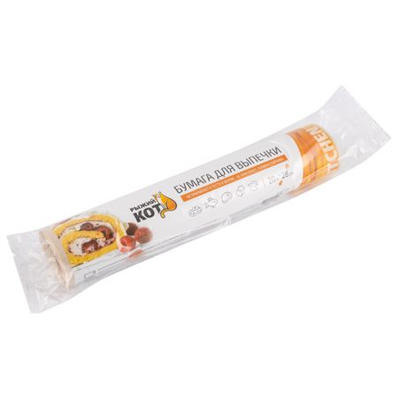 бумага для выпечки РЫЖИЙ КОТ 20м 28см рулон наклейки спасибо бумага 50 шт рулон