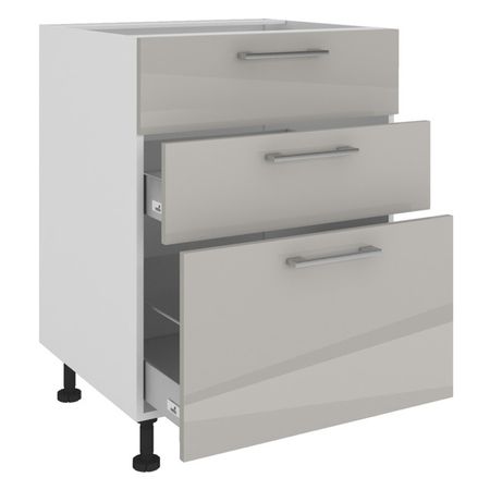 фасад 3 ящика АВЕРНО 596x716x16мм лакированная ЛДСП серый перламутровый фасад аверно 796x356x16мм лакированная лдсп серый перламутровый