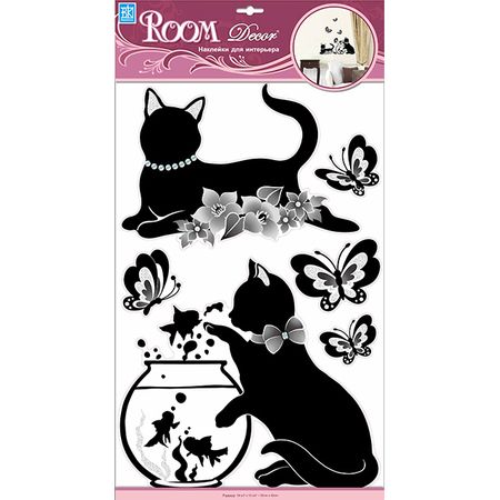 наклейка ROOMDECOR Кошачье семейство 32х50см, арт.RCA 7528 наклейка roomdecor анемон 32х50см арт rka 9306 вк