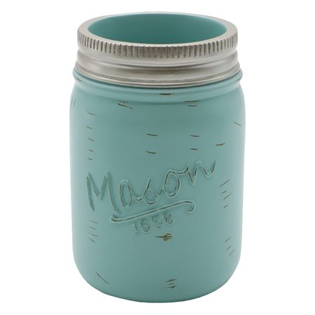 стакан VITARTA Mason полирезин бирюзовый пластиковые банки mason 8 унций   из 6 штук