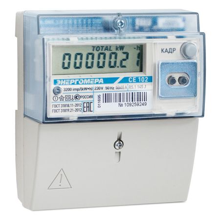 счетчик электрический однофазный двухтарифный CE 102 R5.1 (5-60А)145JA RS485 счетчик электрический однофазный двухтарифный ce 102 r5 1 5 60а 145ja rs485