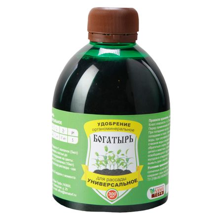 удобрение для рассады Богатырь ОМУ 300мл удобрение водорастворимое богатырь для огурцов кабачков тыквенных 20 гр