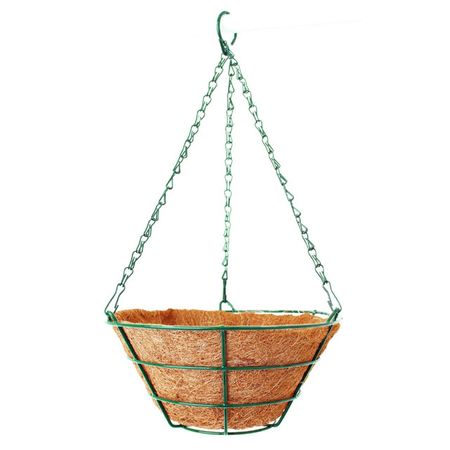 кашпо подвесное металлическое с вкладышем из коковиты d25см усеченный конус кашпо пластиковое подвесное джулия 8л терракот