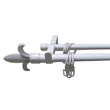 карниз телескоп. 2-рядный UGO LOKS 160-300см 16/19мм белое золото наконечник лотос, арт.580946 карниз 2 рядный уют 28мм 300см арт 2005760