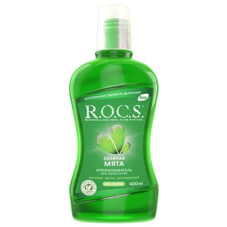 ополаскиватель для полости рта R.O.C.S. Двойная мята 400мл рокс двойная мята ополаскиватель для полости рта 250 мл
