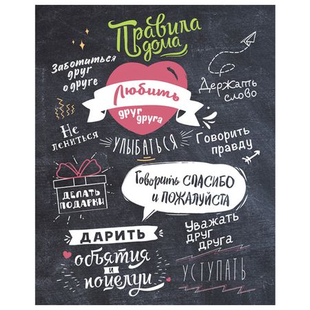 постер ПРАВИЛА ДОМА 2 канвас 400х500мм постер hangin scroll