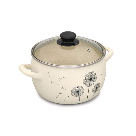 кастрюля METROT Одуванчик 7,9л 24см эмал.сталь с крышкой ковш metrot одуванчик 1 6л 16см эмал без крышки