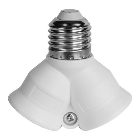 переходник DUWI цокольный лучевой  Е27-2хЕ27 белый корпуса разъемов sm 2 54 your cee 10 пар