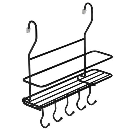 полка для рейлинга малая с крючками черный матовый крючок для рейлинга 70x40x12мм матовый 3шт декорированный